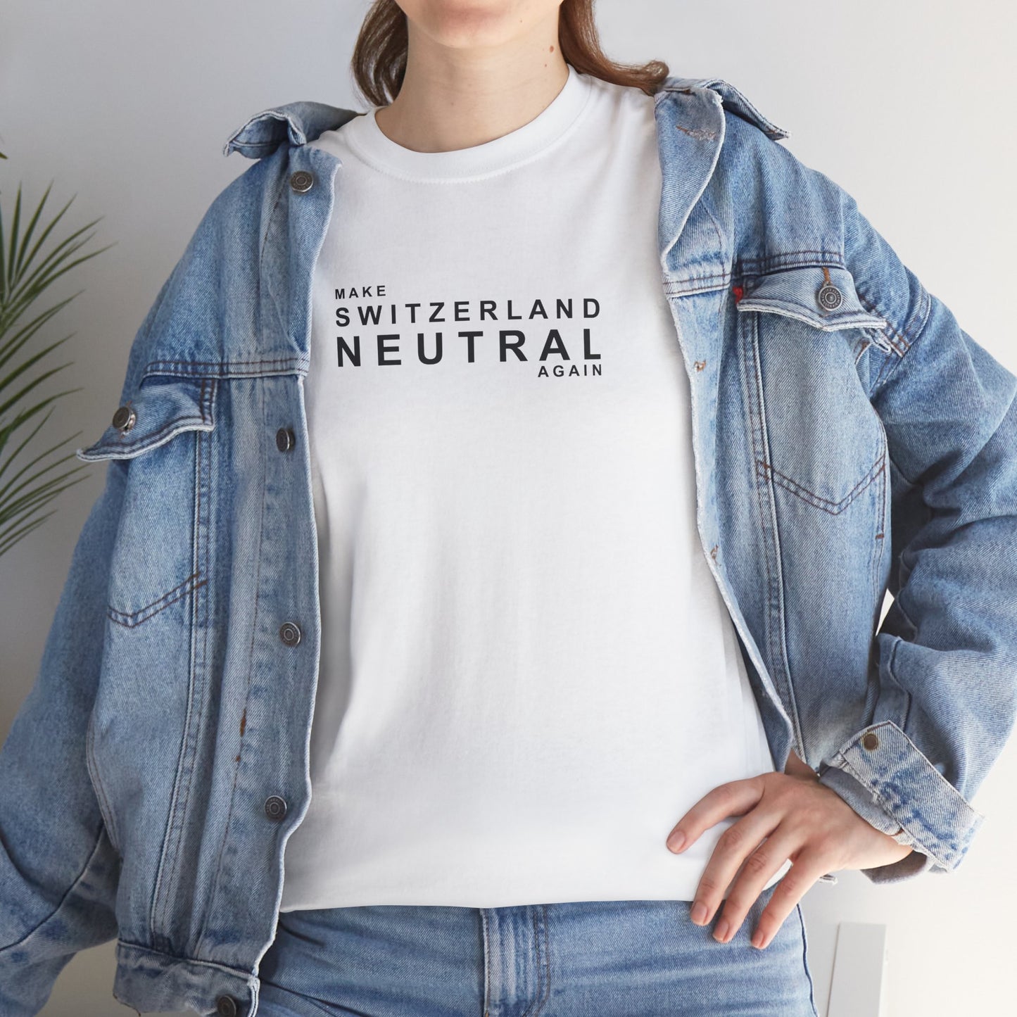 "Make Switzerland Neutral Again" Unisex Heavy Cotton White Tee