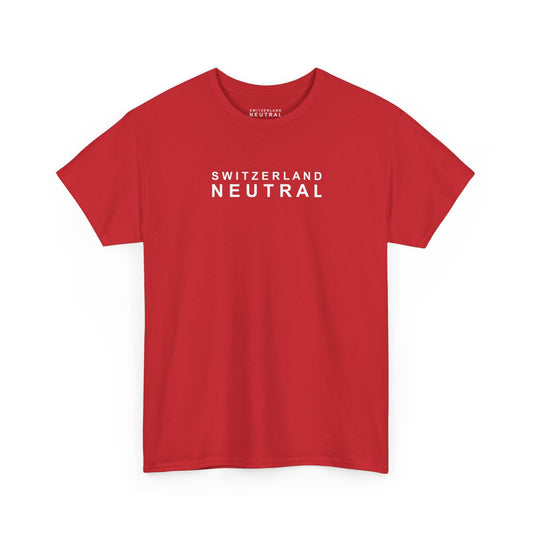 "Switzerland Neutral", Simple but clear, Unisex Heavy Cotton Red Tee