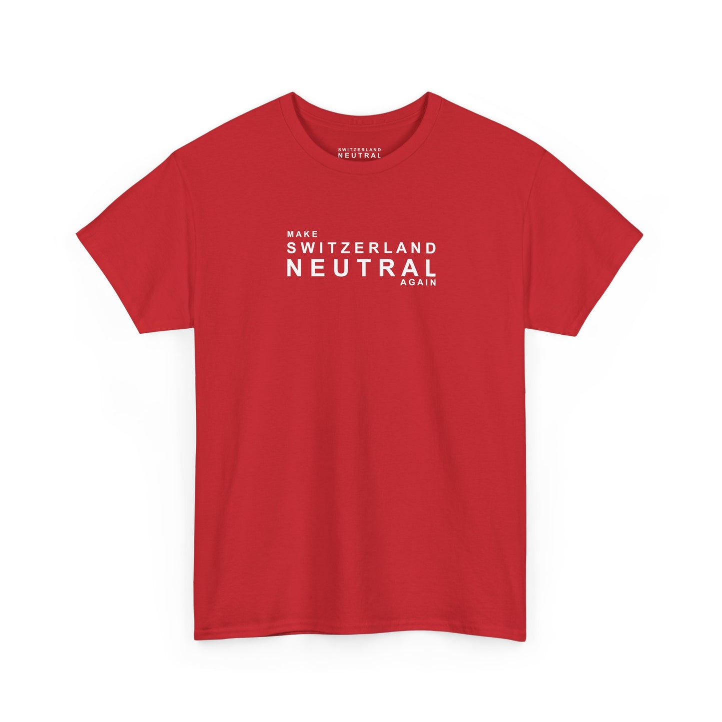 "Make Switzerland Neutral Again" Unisex Heavy Cotton Red Tee