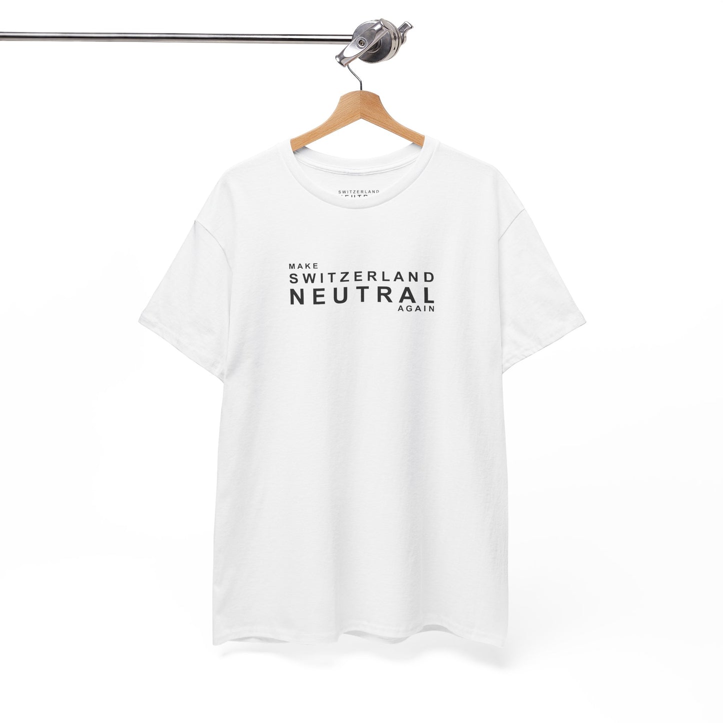 "Make Switzerland Neutral Again" Unisex Heavy Cotton White Tee