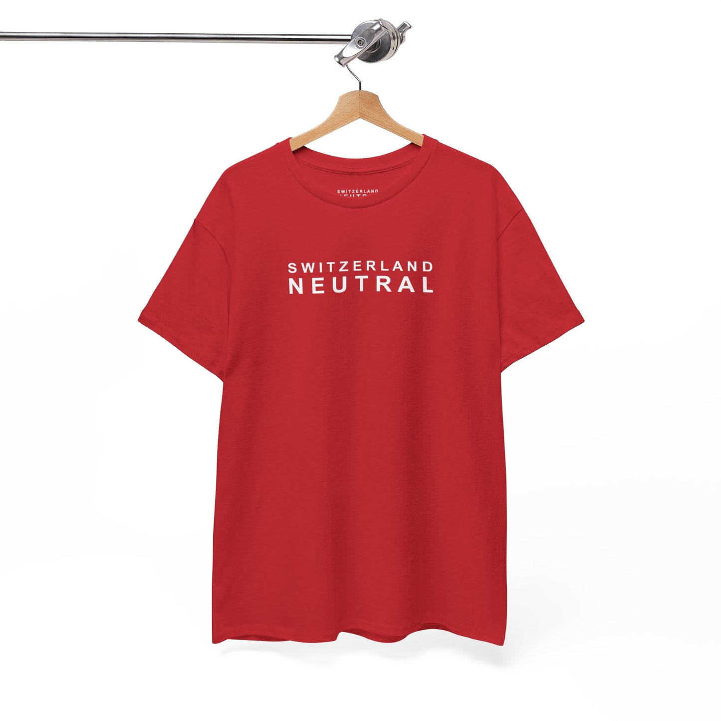 "Switzerland Neutral", Simple but clear, Unisex Heavy Cotton Red Tee